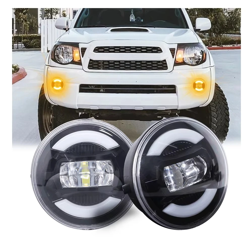 

45W DRL Amber Turning Signal Light Led Driving Lights Front Bumper Fog Lamp for Toyota Tundra Tacoma Solara Sequola DOT Emark