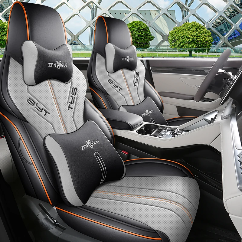 PU Leather Full Surround Car Seat Covers 5 Seats, Custom Auto Seat Protector Cushion for BYD Seal U DM‑i / Song Plus DM‑i