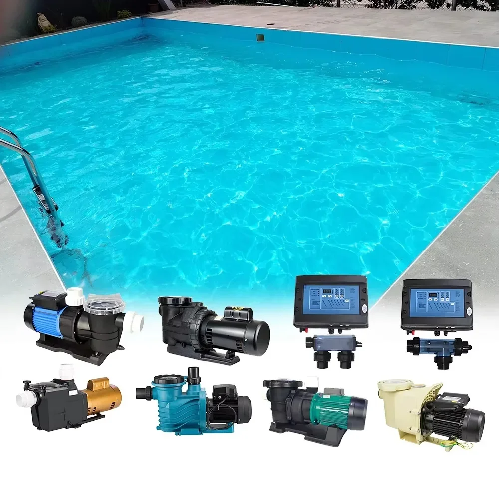 Full Set Swimming Pool Equipment Accessories Pump Heater Filter Salt Water Pool System Starting Block Pool Light