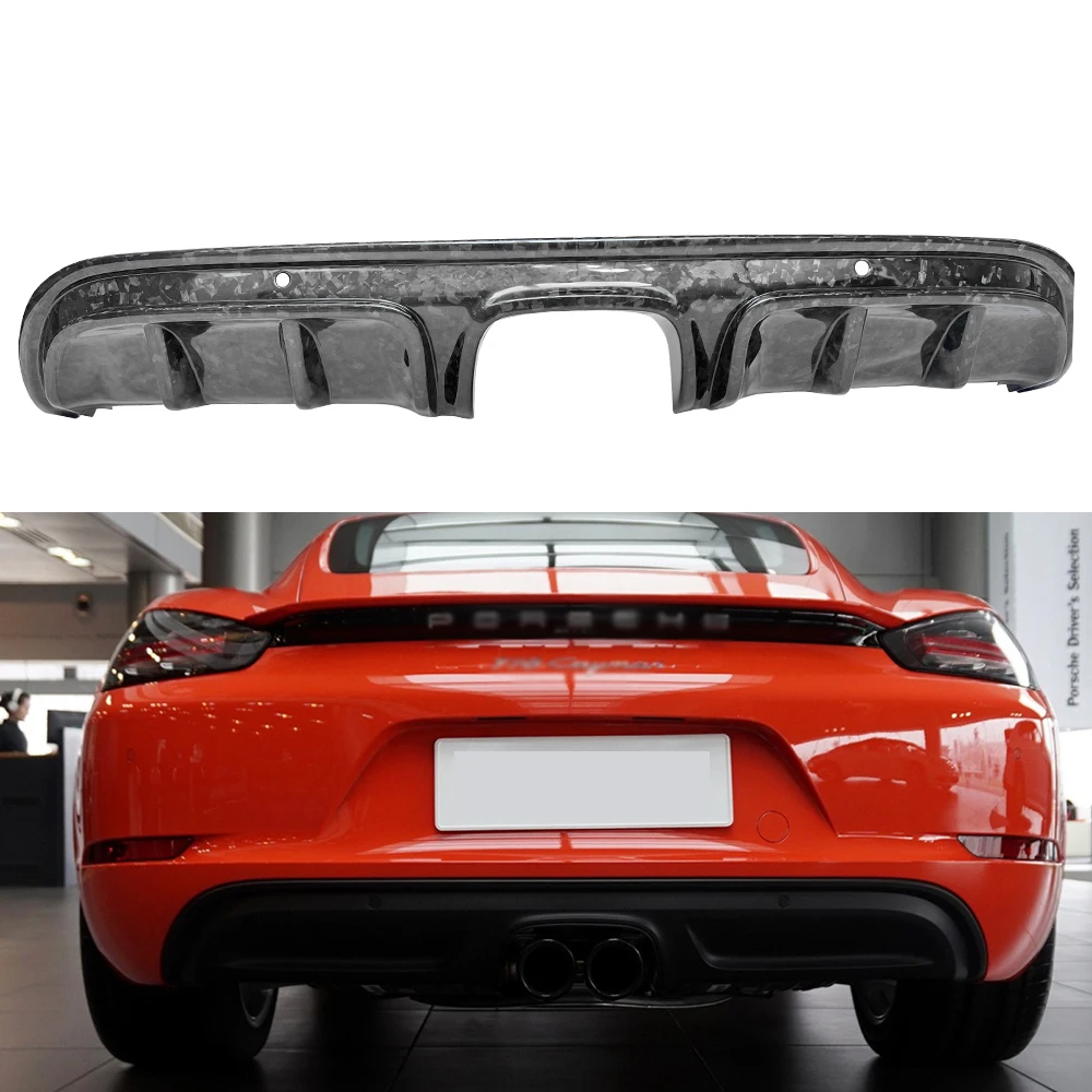 

Forged Carbon Fiber Rear Diffuser for Porsche 718 Boxster Cayman Rear Bumper Splitter Lip Diffuser Cover Trim Body Kit