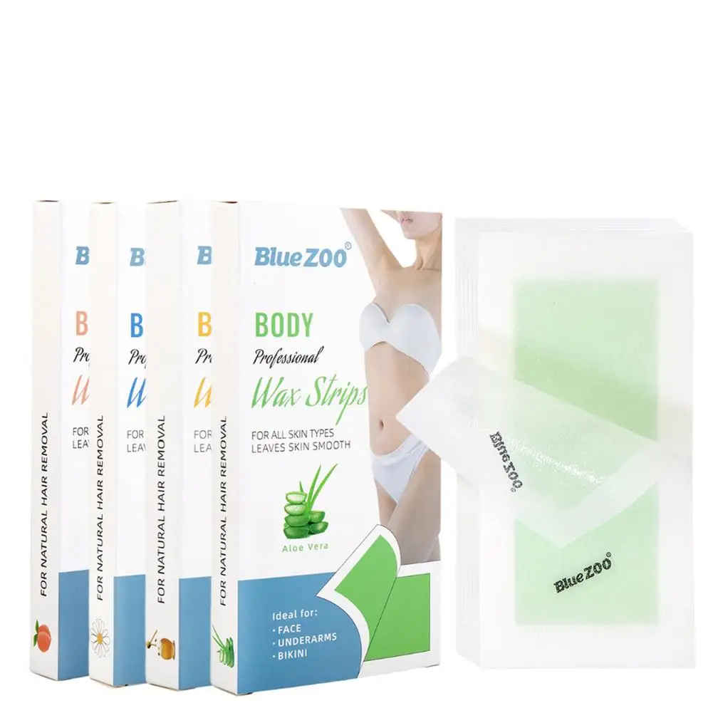 20 tiras de cera de dupla face não tecidas descartáveis do papel depilatório da cera dos pces para as axilas 18x9cm do corpo da perna da cara