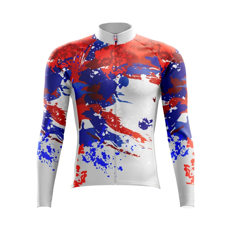 2023 Men Cycling Jersey Blue Cycling Long Sleeve Bicycle Clothing Pro Team Cycling Shirt Mountain Bike Wear Autumn Cycle Clothes