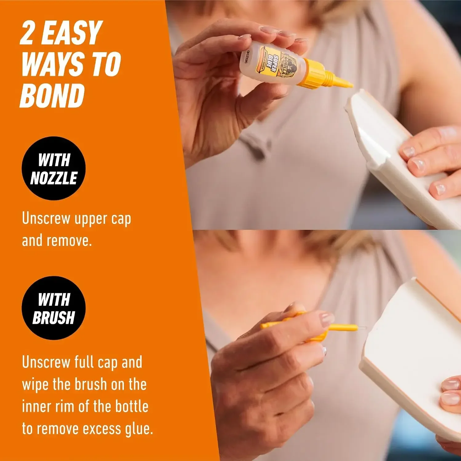 ICUTE-Gorilla Super Glue with Brush & Nozzle Applicator, Clear Glue, 12 Gram (Pack of 1) - All Purpose and Fast Setting for Projects and Repairs - view 6