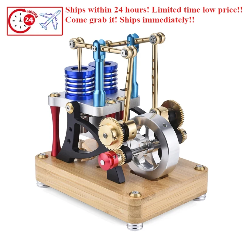 

DIY Stirling Real Single Cylinder Alloy Engine Model Air Start Is Suitable for Physical Science Teaching Experiment Small Toys