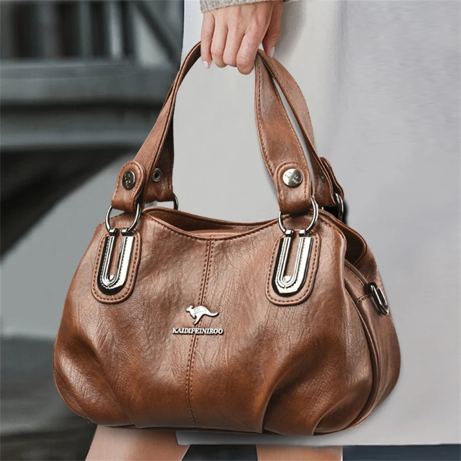 3 Layers Large Capacity High Quality Designer Handbags Soft Leather Ladies Shoulder Crossbody Bag for Women 2024 Luxury Handbags