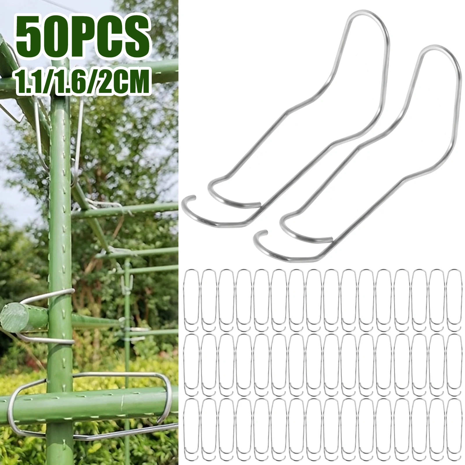 Planta treliça conectando fivelas, suporte de tubulação de escalada, fixação braçadeira reutilizável para jardim, conector, 50pcs