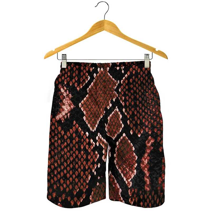 Black White Punk Snake Skin 3d Print Beach Shorts Men Summer Swim Trunks Cool Street Short Pants Quick Dry Surf Board Shorts