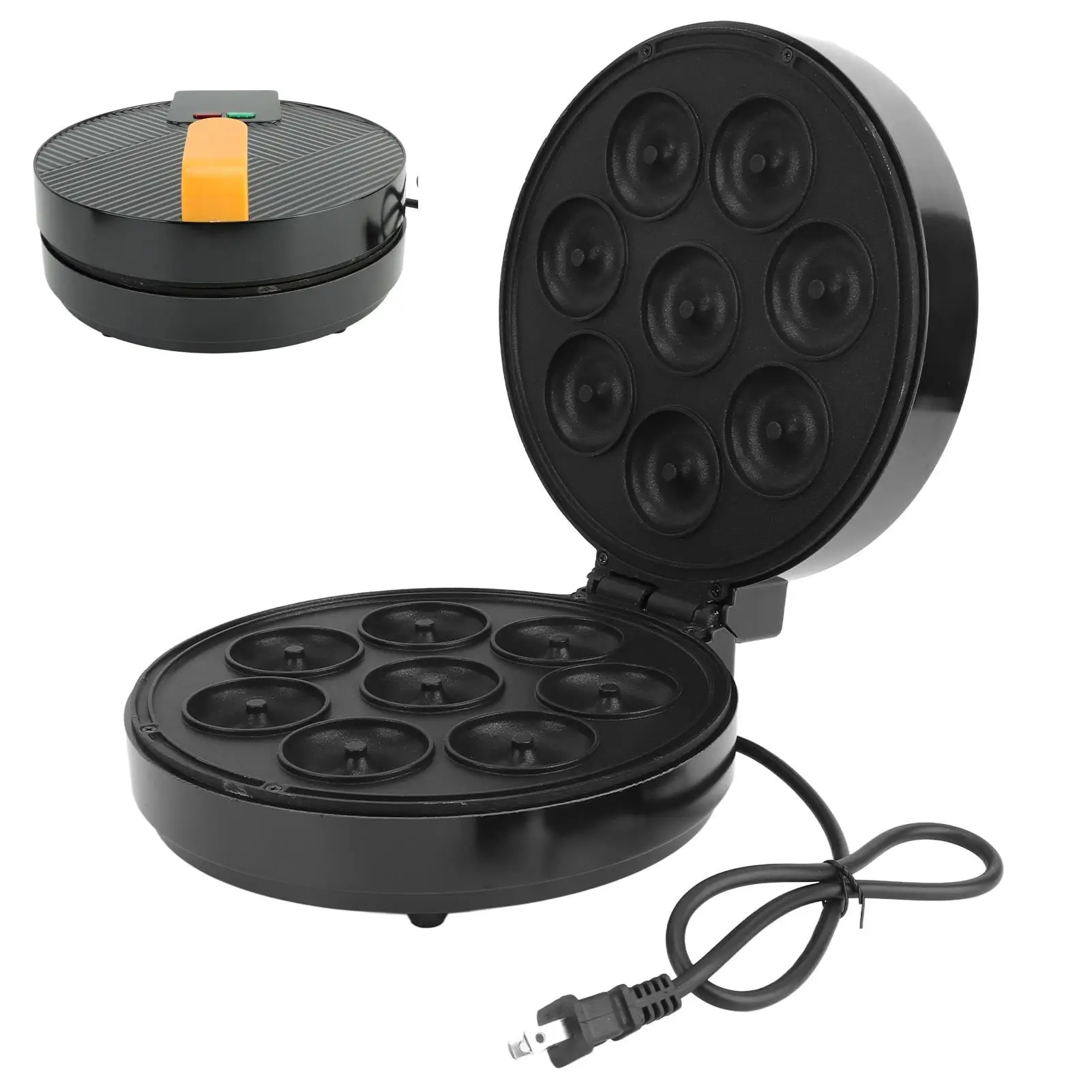 ماكينة صنع الدونات الصغيرة سطح غير لاصق سهل التنظيف 8 دونات قابس أمريكي 110 فولت لأجهزة المطبخ #1