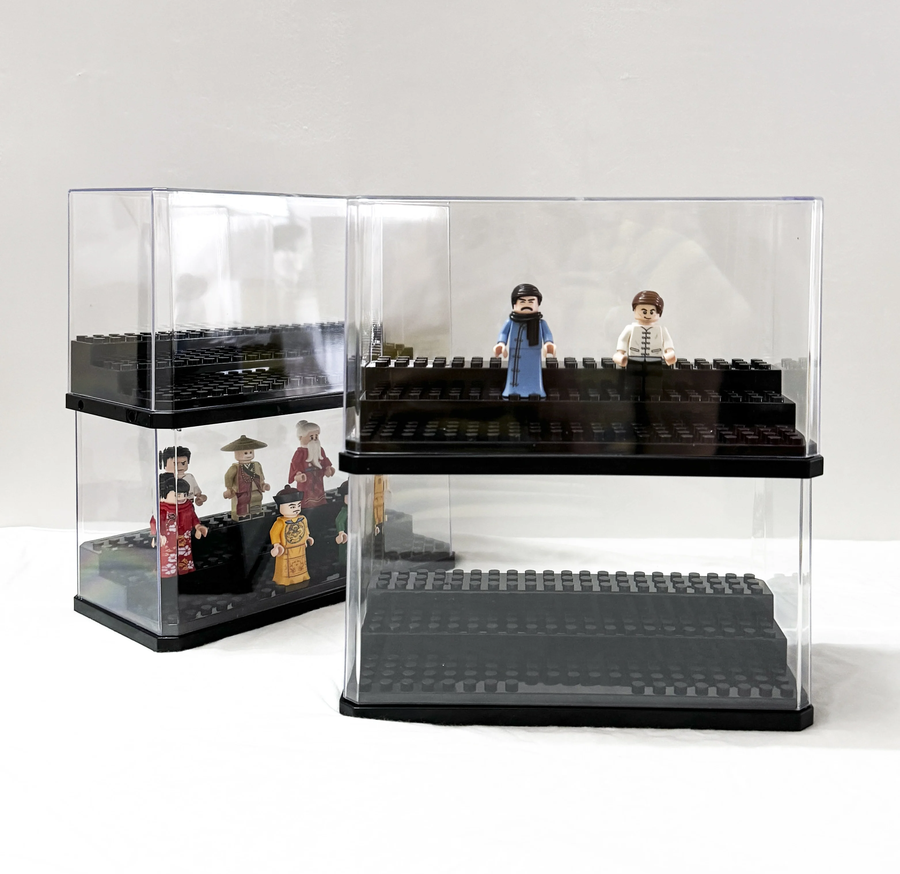 Acryl-Minifiguren-Vitrine, Stapelbare Acryl-Aufbewahrungsbox für Lego-Sammlungen, Bausteine, Spielzeugmodelle und Minifiguren