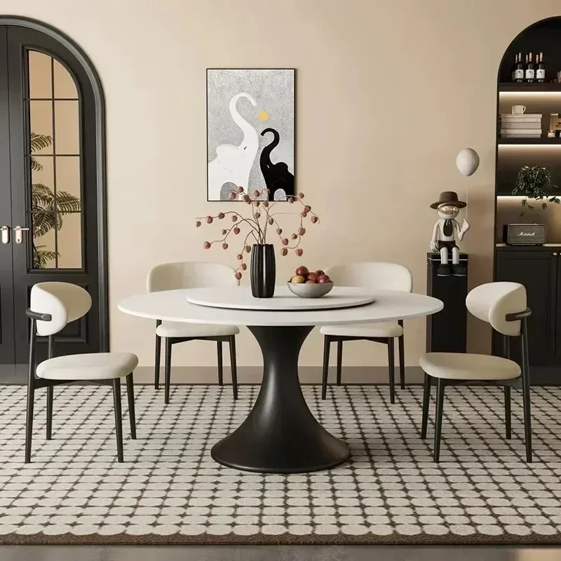 Mesa De Comedor redonda De moda, diseño europeo De lujo, mesa De Comedor moderna, Interior De café, Mesas De Comedor para ahorrar espacio, productos para el hogar