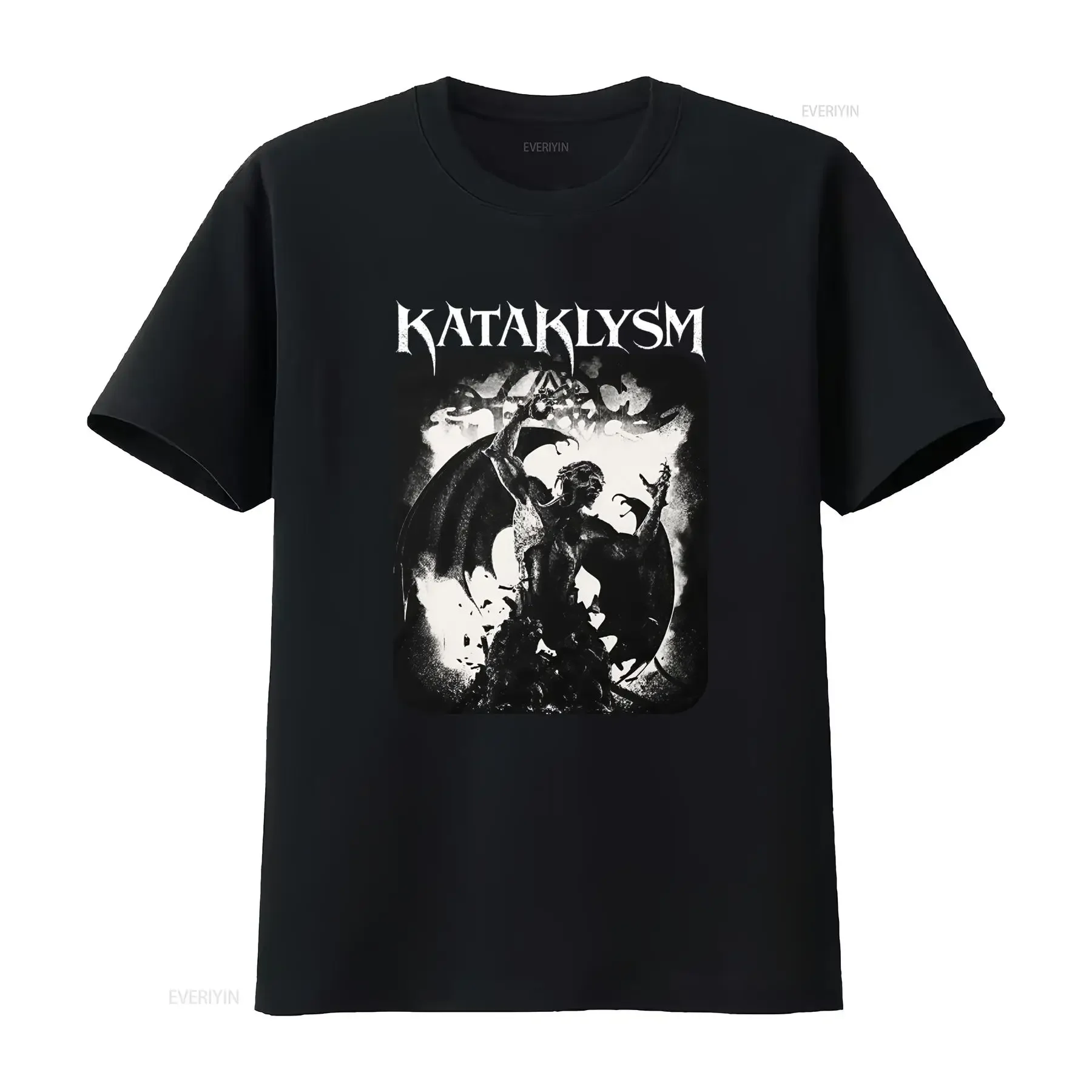 Kataklysm Vintage Logo Tričko pre Heavy Metal Merch Bežné Okrúhle Vhodné do Pračky Celoročný Strih na Koncerty a Nosenie
