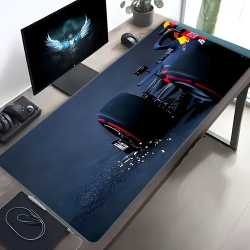Alfombrilla de ratón roja para coche de carreras, alfombrillas grandes para mesa de juegos de ordenador y oficina, alfombrillas de ratón para teclado HD de goma XXL, alfombrilla de escritorio larga