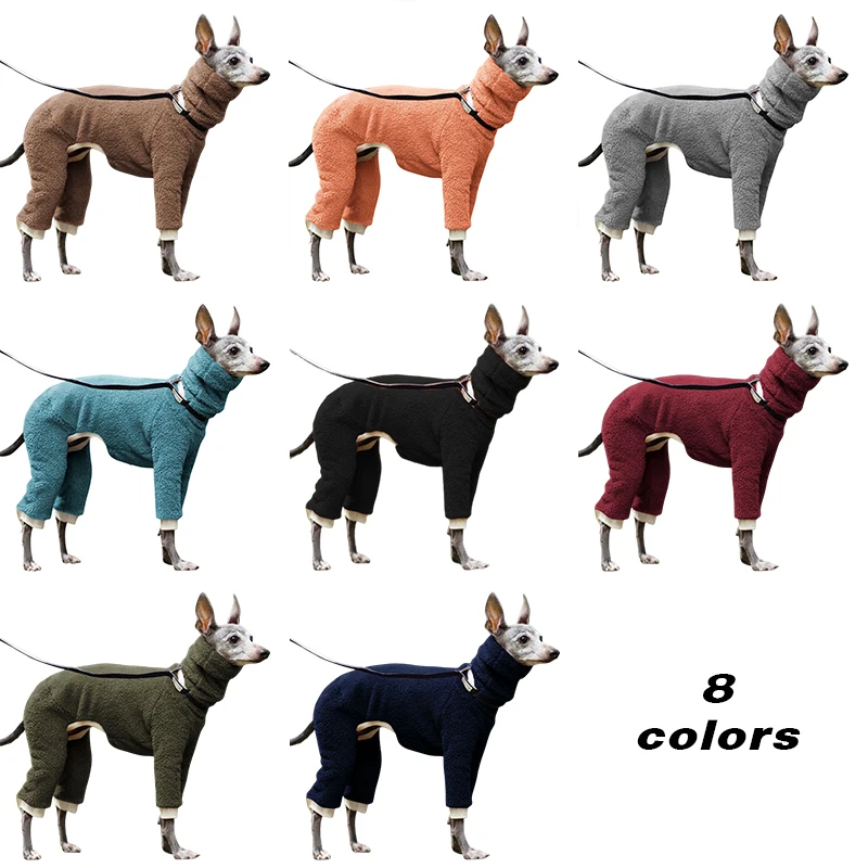 Fashion Pet Dog Clothes Winter Turtleneck Whippet Plush Italian Greyhound Coat Gree Dog Bedlington Small Medium Dog Jacket