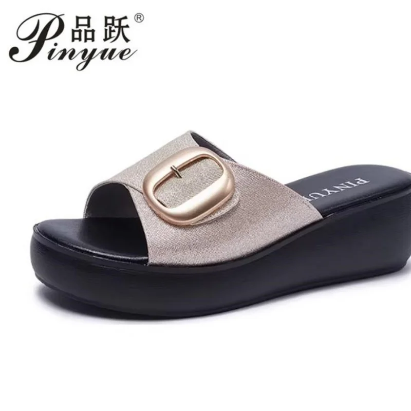 

Women's Versatile Summer Sandals - Fashion Thick Sole Flip Flops, Non-Slip Durable Outdoor Slides for Beach/Street Wear shoes 41