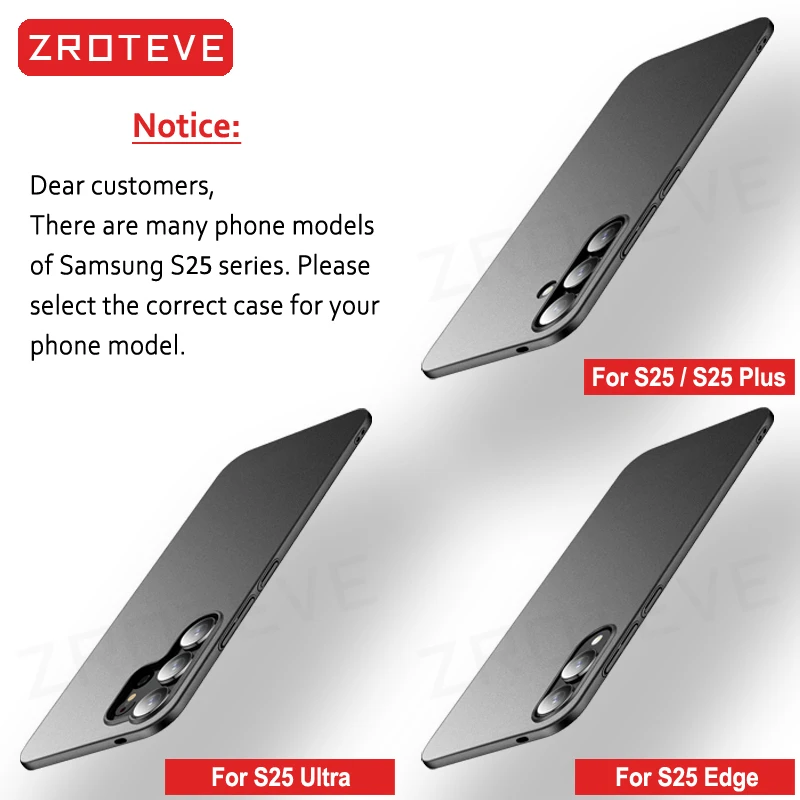 S26 Ultra Case Zroteve Slim Hard PC Matte Cover For Samsung Galaxy S25 Edge S24 Plus S23 S24 FE S22 S20 S21 S10 S25+ Phone Cases