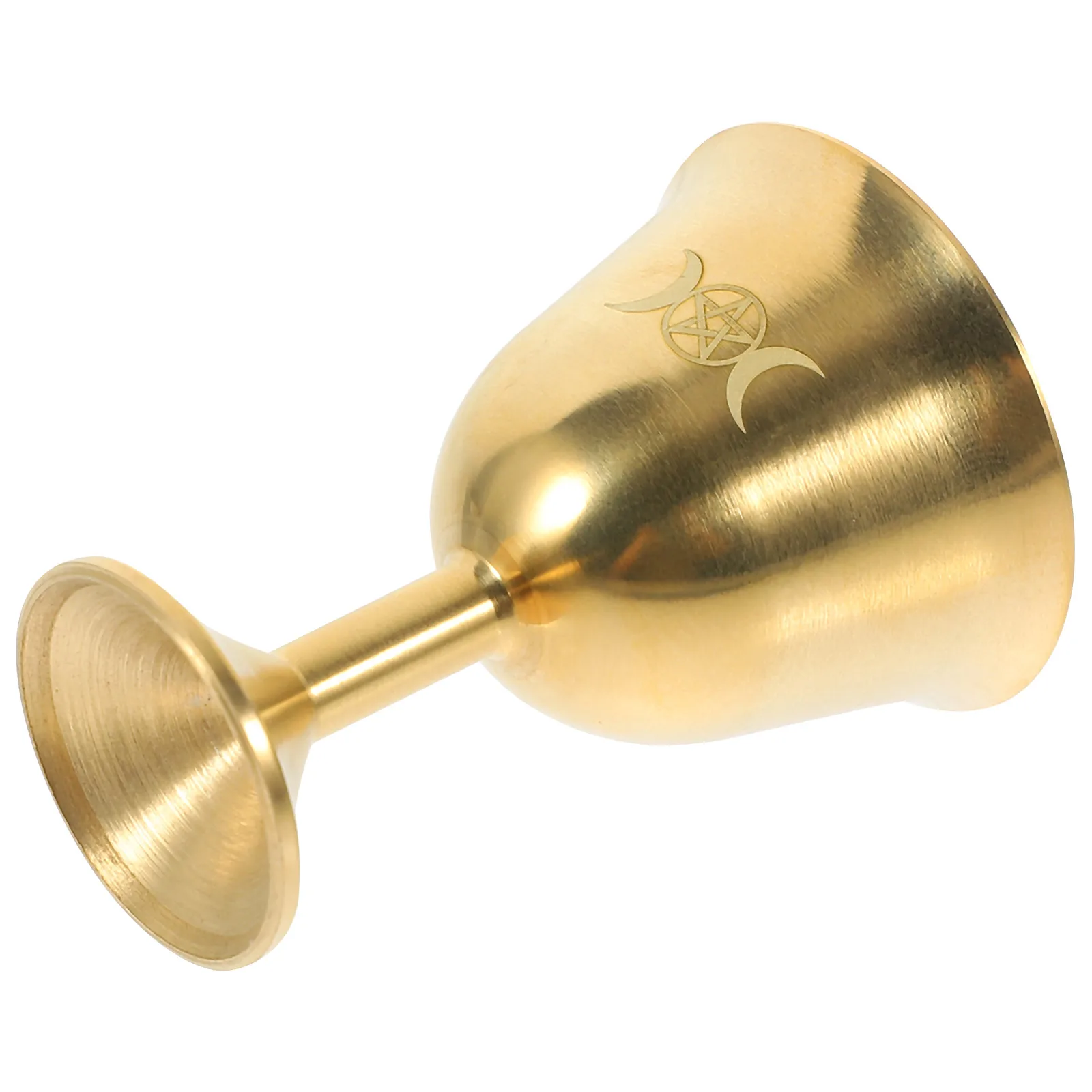 

Retro 3 Moon Cup Holy Offering Water Cup Copper Goblet 56mm Medium Decorative Water Sacrifice Offering Glass Vessel