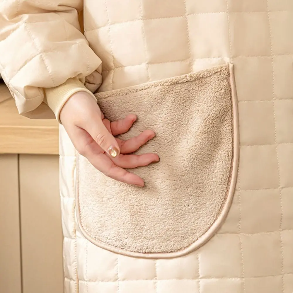 

Thickened Kitchen Cooking Apron Waterproof Oil-proof Dishwashing Cleaning Apron Adjustable with Pocket Long-sleeved Apron Garden