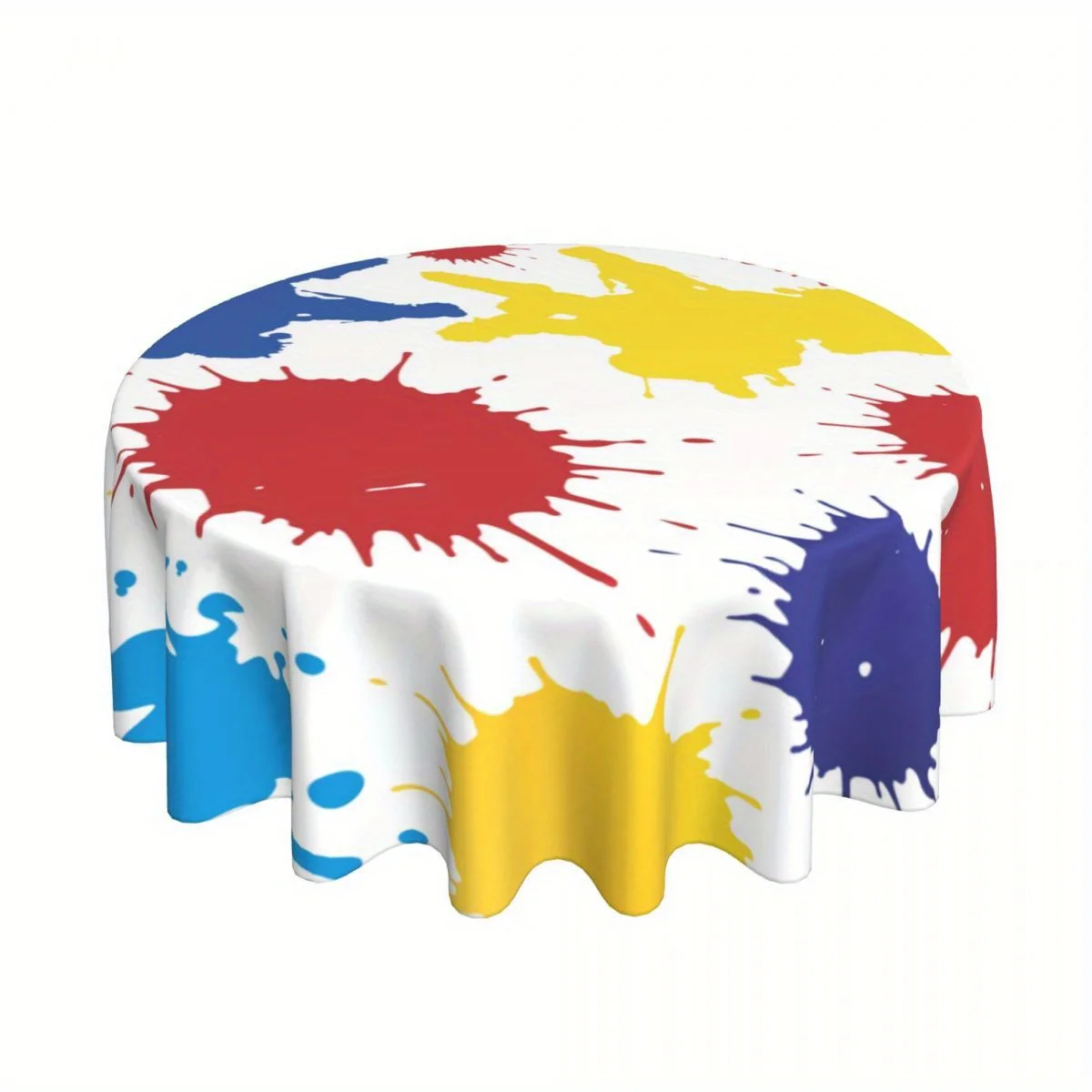 JIT, 1pc Modern Art Color Inkjet Circular Printed Tablecloth for Kitchen and Dining Room