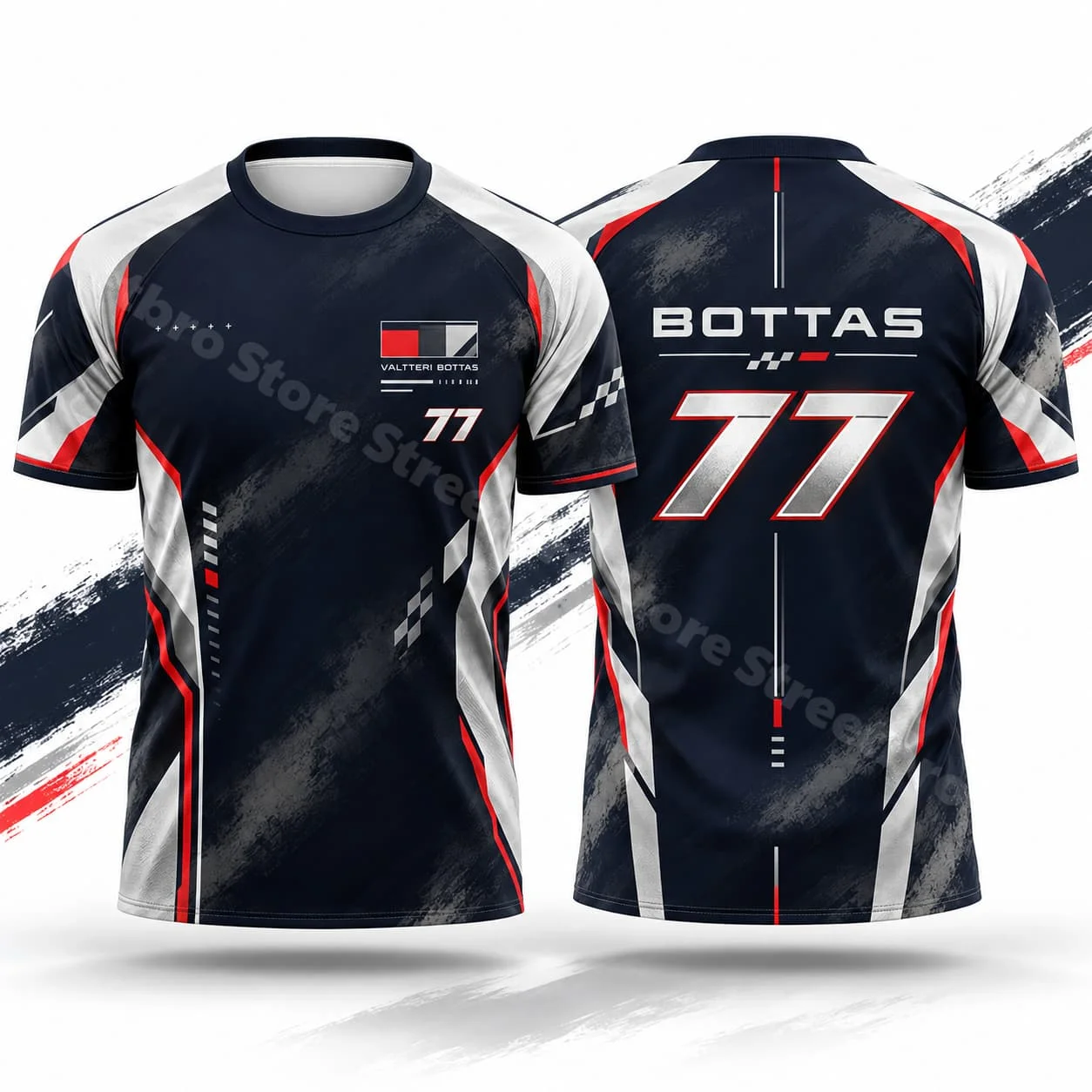 Bottas 77 Men's Graphic Racing Tshirt Summer Casual Street Style Unisex Short Sleeve Top Motorsport Inspired Wear Daily Outfit