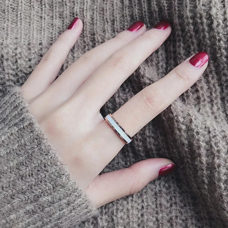 2024 new rings Korean version ring female student simple trendy personality index finger adjusted couple tail ring