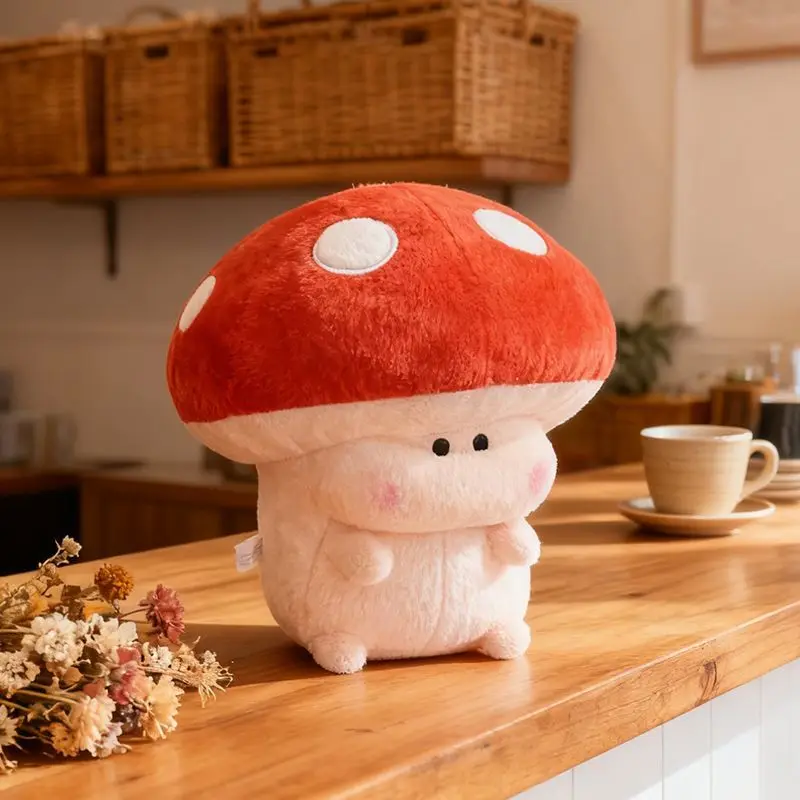 

Soft And Cute Mushroom Plush Toy Healing Doll Home Decoration Cuddly Pillow Perfect Gift For Girls