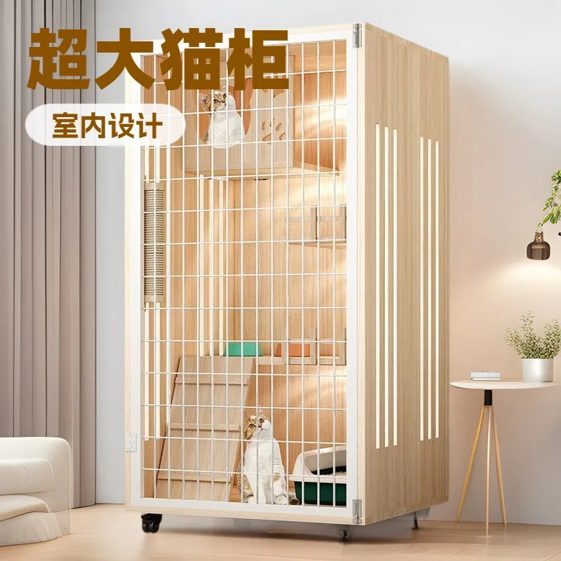 Cat nest indoor cage household cabinet cat cage waterproof big cat house solid wood