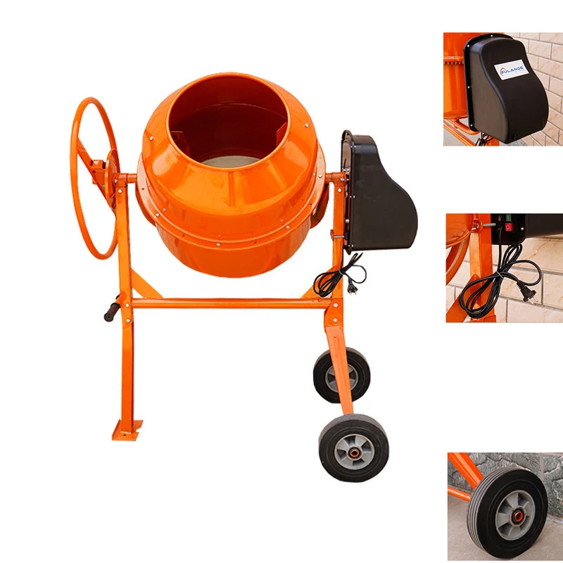 70L Electric Concrete Mortar Mixer 220V Multifunctional Mixing Machine For Soil Sandstone Feed Mortar