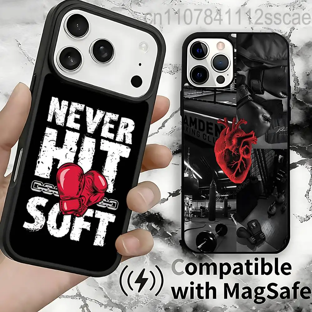 

Boxing Gloves Magnetic Wireless Charging Case For iPhone 11,12,13,14,15,16,17,Pro,Max,Plus Shockproof Cover