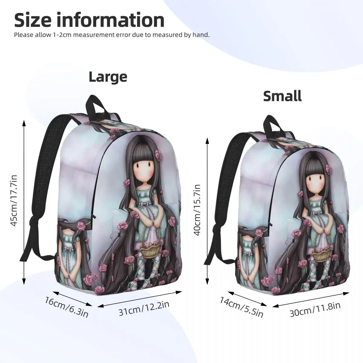 Santoro Gorjuss Backpack for Boy Girl Kids Student School Book Bags Flower Daypack Preschool Primary Bag Hiking