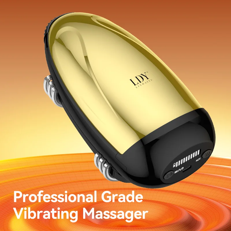 

Мужской парикмахерский массажер, профессиональный беспроводной металлический ручной тепловой массажер, зарядка через USB, вибрационный массаж головы, 2 массажных узла