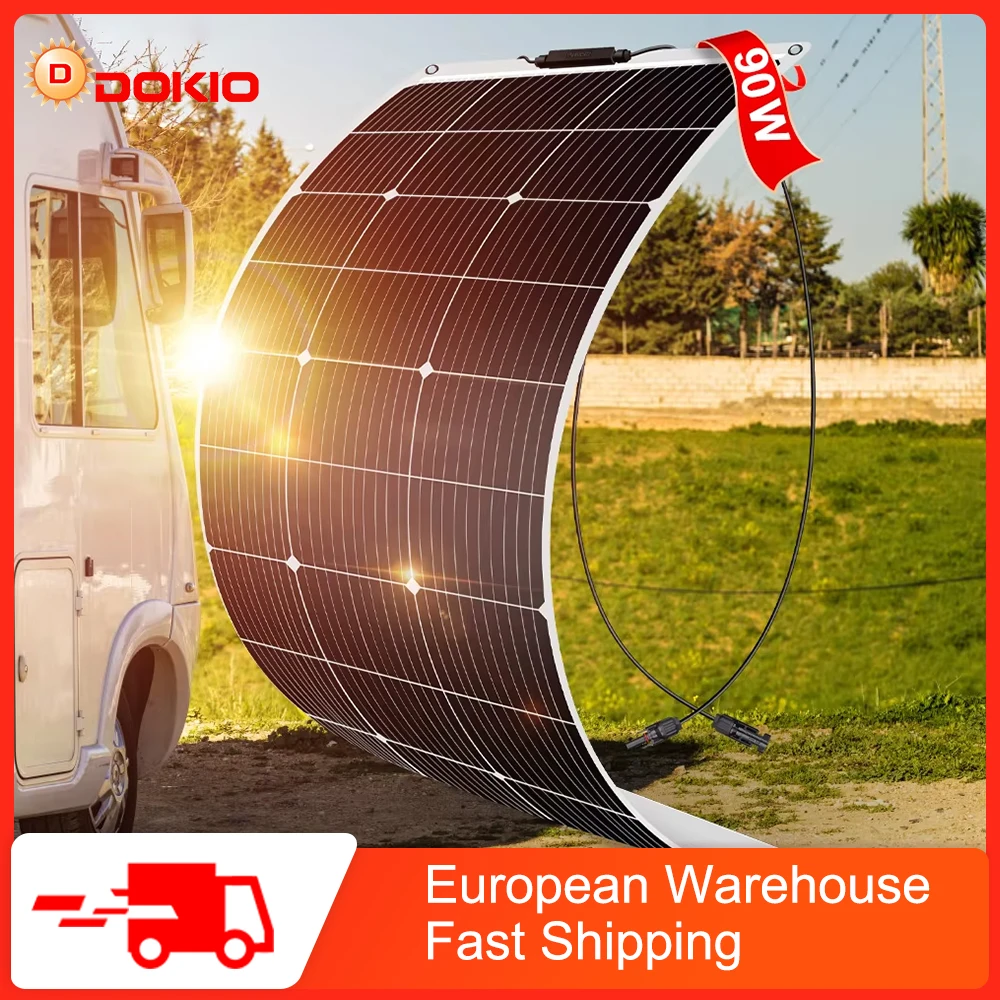 Dokio Brand 12V Flexible Solar Panel 90-540W Monocrystalline Solar Cell Solar Panel Kit For RV/Boat/Home System