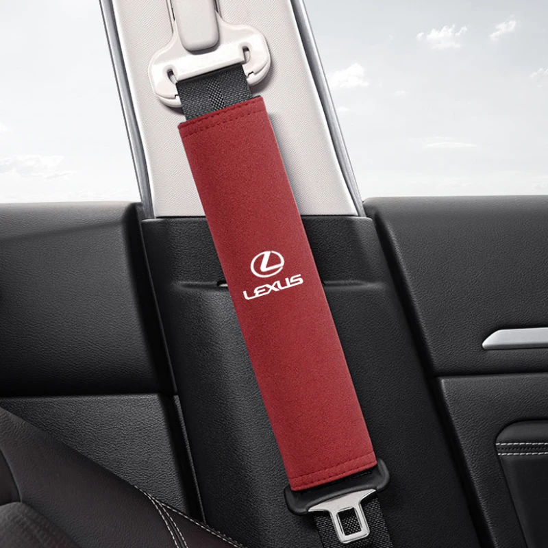مقعد السيارة حزام غطاء الجلد المدبوغ حزام الأمان الكتف وسادة لكزس RX330 IS250 Ct200h ES300h RX350 IS300h NX300h RX400h اكسسوارات السيارات #2