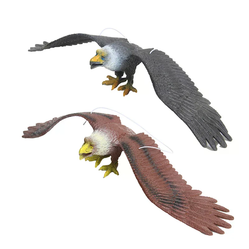 1PCS Outdoor Eagle Figurine Hanging Bird Deterrent Plastic Eagle Ornament Vivid Flying Bird Hawk Decoy Garden Scarecrow