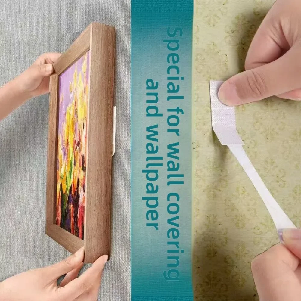 Non damaging hanging strips, strong hook and loop adhesive, very suitable for hanging photo frames and posters, home and office