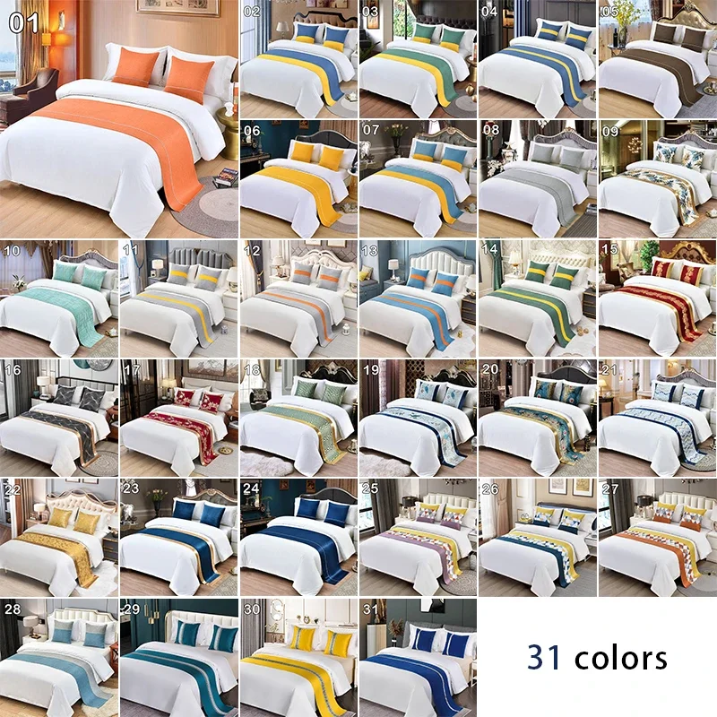 

Luxury Style Modern Simple Bed Runner Scarf Protector Slipcover Bed Decor Scarf For Bedroom Hotel Wedding Room Bed Tail Towel