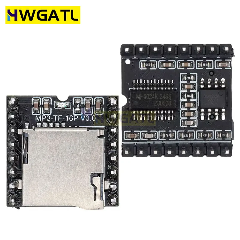 HWGATL DFPlayer Mini moduł odtwarzacza MP3 V3.0 16P karta TF U dysk DF odtwarzacz Audio płyta modułu głosowego