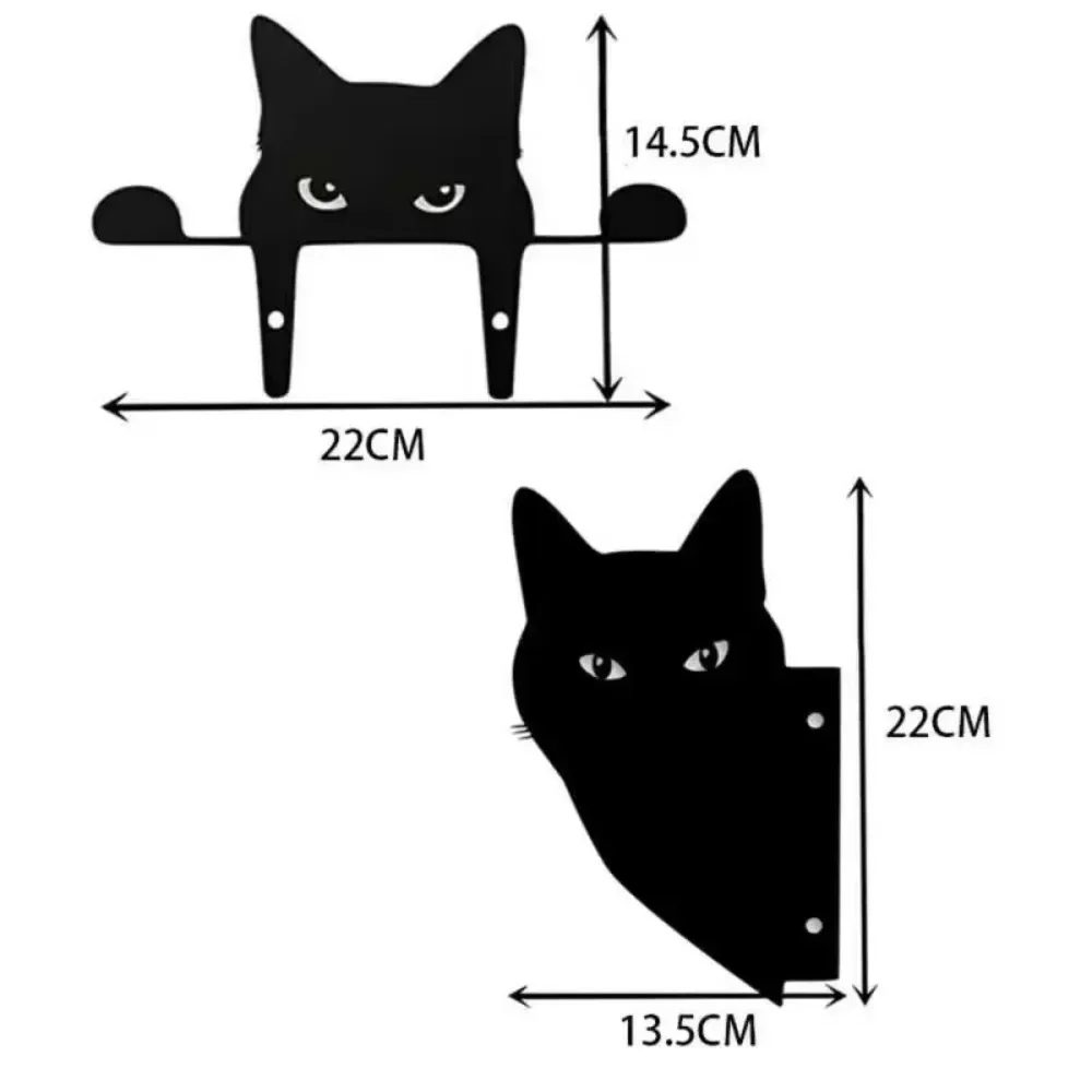 CIFBUY Elegant Black Metal Peeping Cat Sculpture Lawn Ornament Yard Decor Iron Art Silhouette Perfect Gift Unique Home Decor