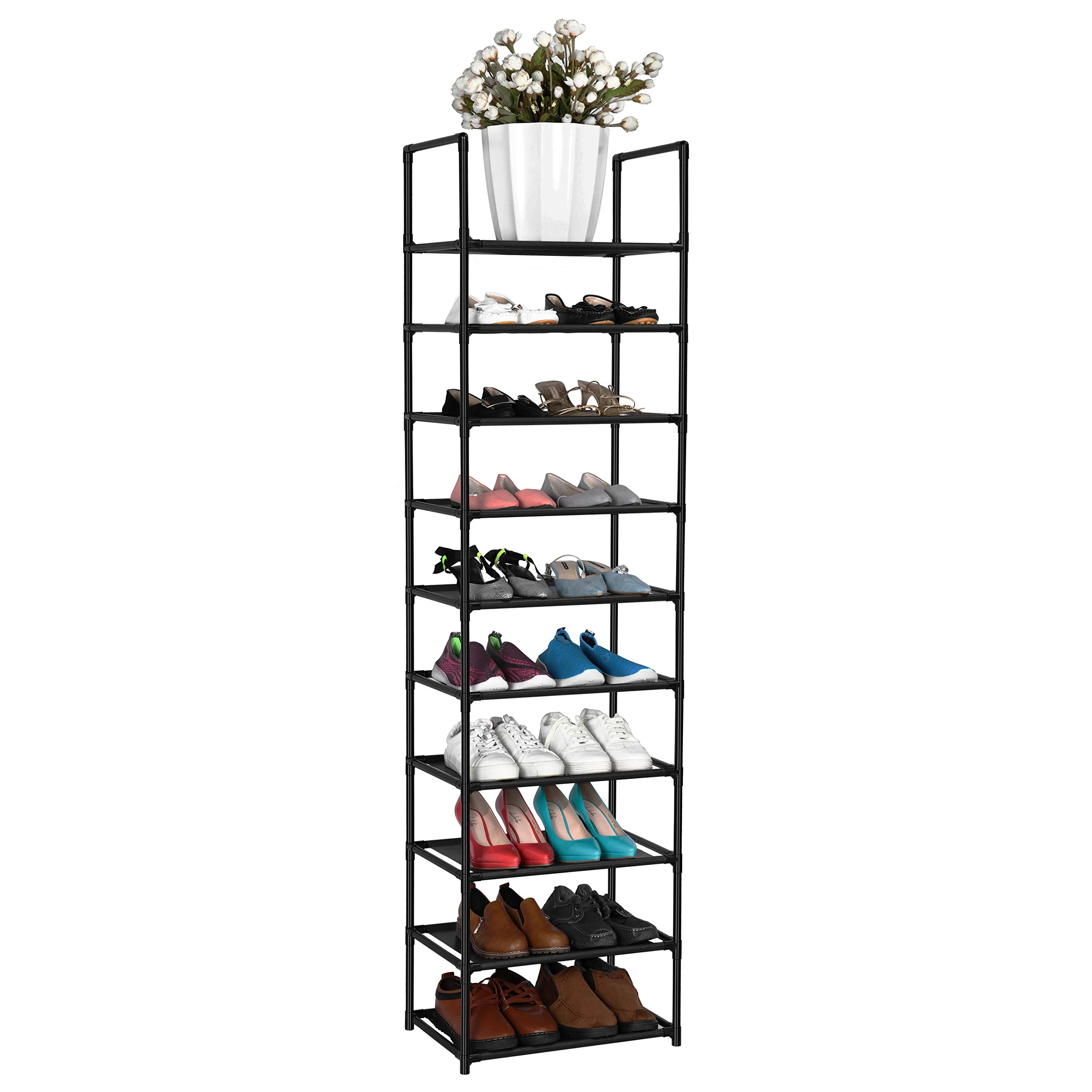 Foldable Plastic Shoe Rack Custom Multiple Sizes and Colors Capacity Plastic Shoe Rack