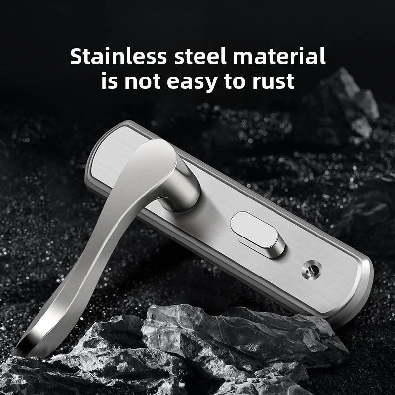 قفل باب الحمام العالمي الداخلي المنزلي - مقبض من سبائك الألومنيوم، لسان واحد