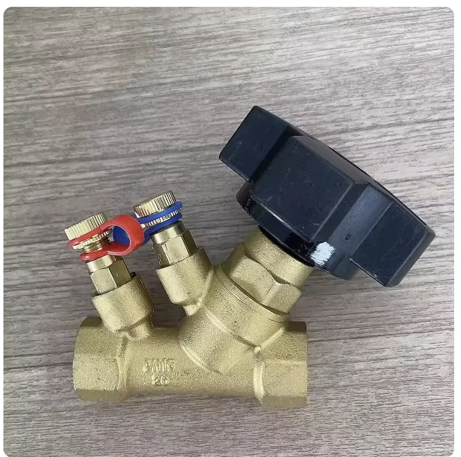 Static Balance Valve Brass Thread Buckle 4 Points 6 Points Dn15dn20 Digital New Static Flow Control Valve