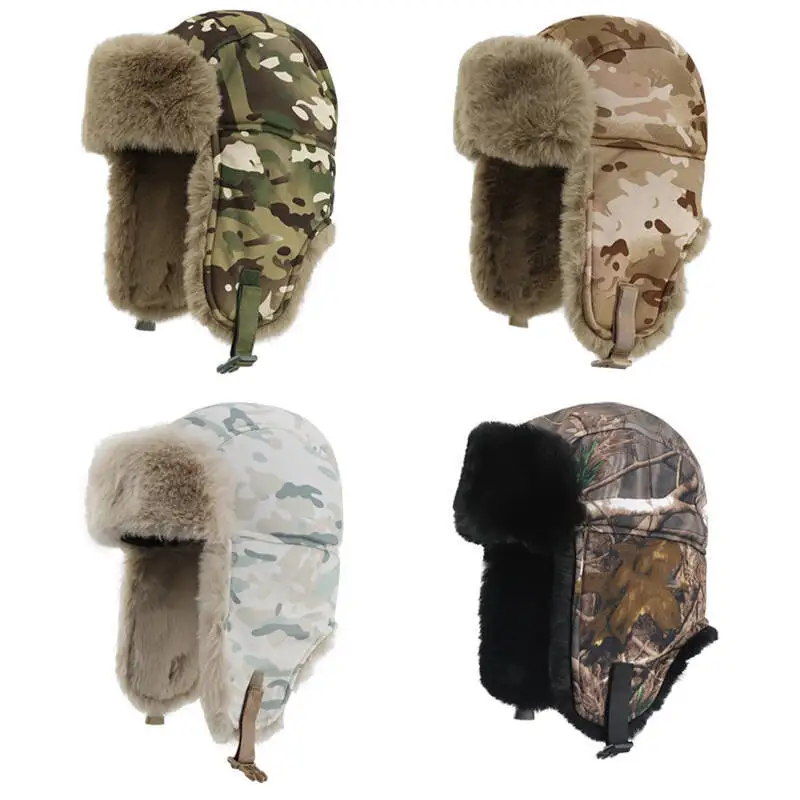 

Шапка Лэй Фэн, зимняя уличная шапка для защиты от холода, лыжная шапка с флисовой подкладкой, защита для ушей, утолщенная шапка, камуфляжная маска для велоспорта