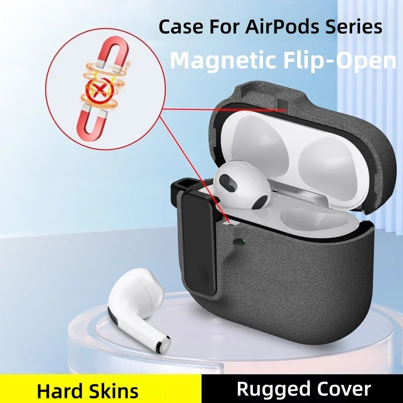 2026 Case for New AirPod 5/4 Magnetic Flip-Open Shockproof Case Safety Lock Protective Cover For Men Apple AirPods 5/4 Hard Case
