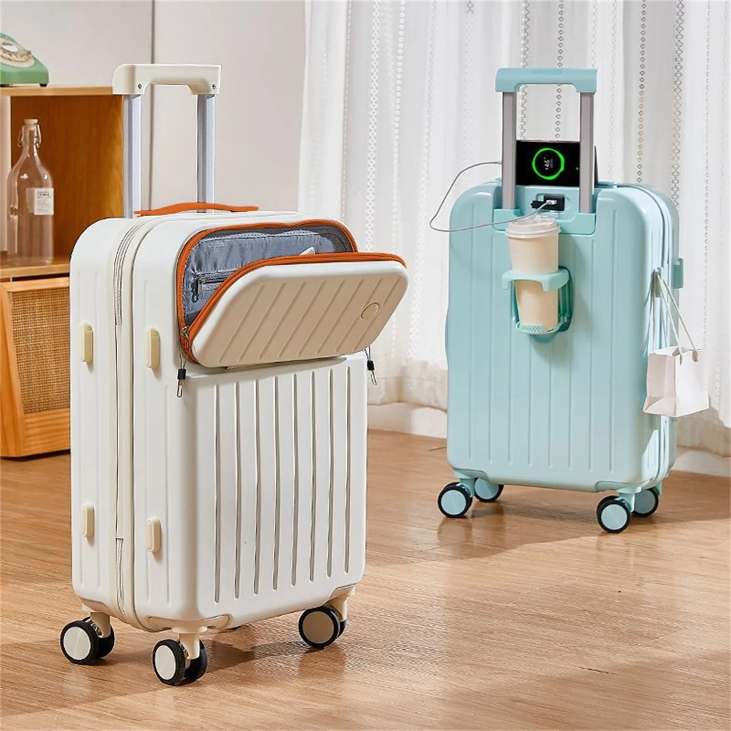 

Multifunctional Women's Travel Suitcase Front Opening Large Capaci Durable Password Lo Pull Rod Lage Faion Trend