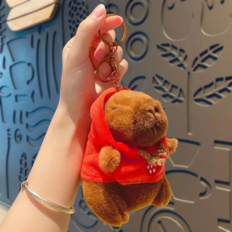 Creative Capybara Plush Keychain Cartoon Animal Stuffed Doll Bag Pendant Backpack Hanging Decoration Lovely Keyring Gifts