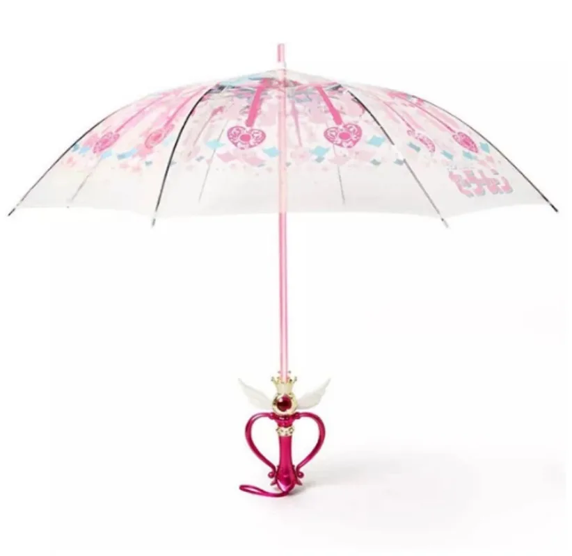 Luminous Magical Girl Princess Transparent Umbrella Hand-Painted Sakura Magic Wand Glowing Cosplay Party Gift