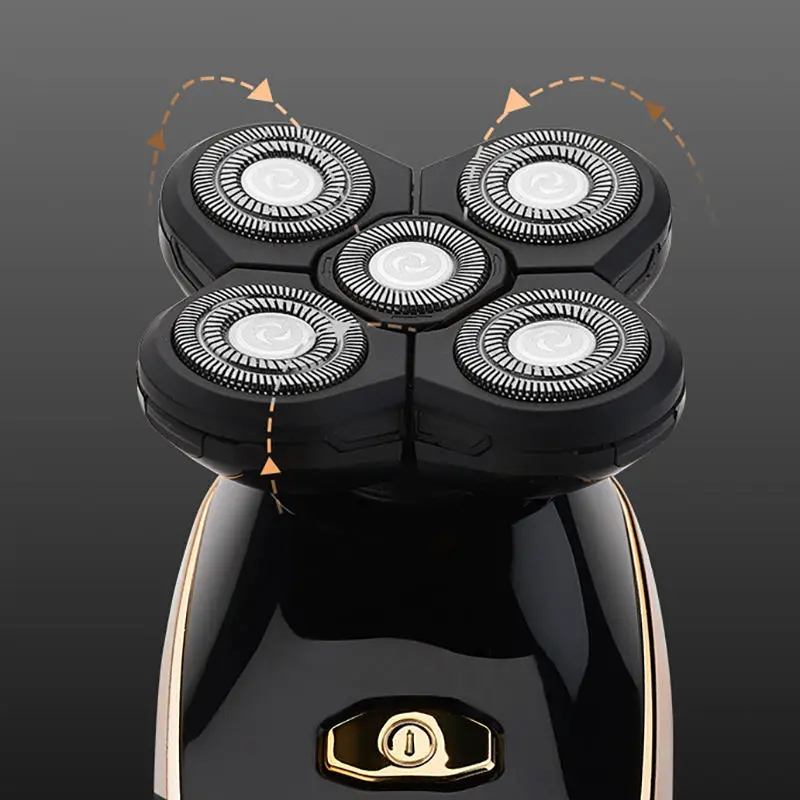 USB charging five-blade men's hair clipper, waterproof and washable beard trimmer, portable painless electric shaver