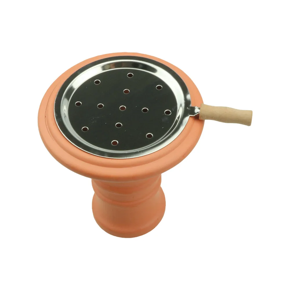 SY 1PC Diameter 66mm Shisha Hookah Water Pipe Sheesha Chicha Narguile Charcoal Holder Wooden Handle Bowl Smoking Accessories