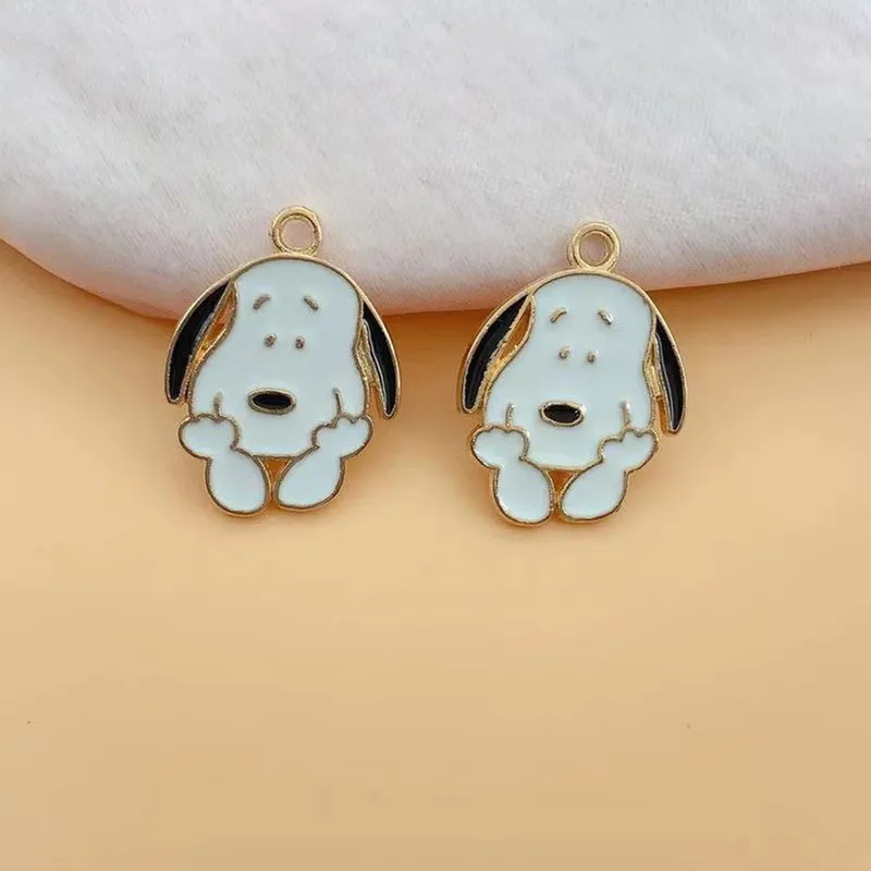 10pcs Drop Oil Animals Cute Puppy Enamel Charms Pendants Metal Dog Charms DIY Bracelet Earrings For Jewelry Accessories Finding