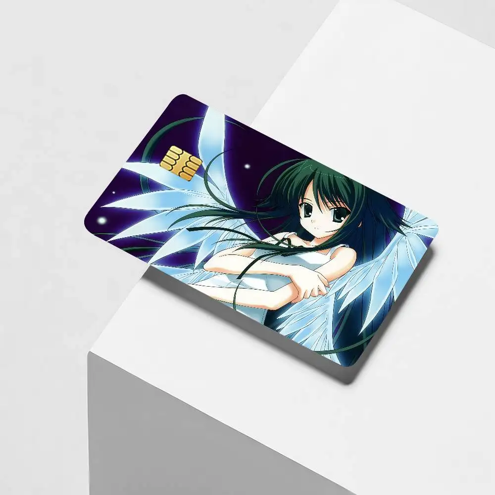 Anime The S-Song of S-Saya Credit Card Decorative Card Stickers Suitable For Bank Cards Metro Transit Anti-scratch Gift 4PCS