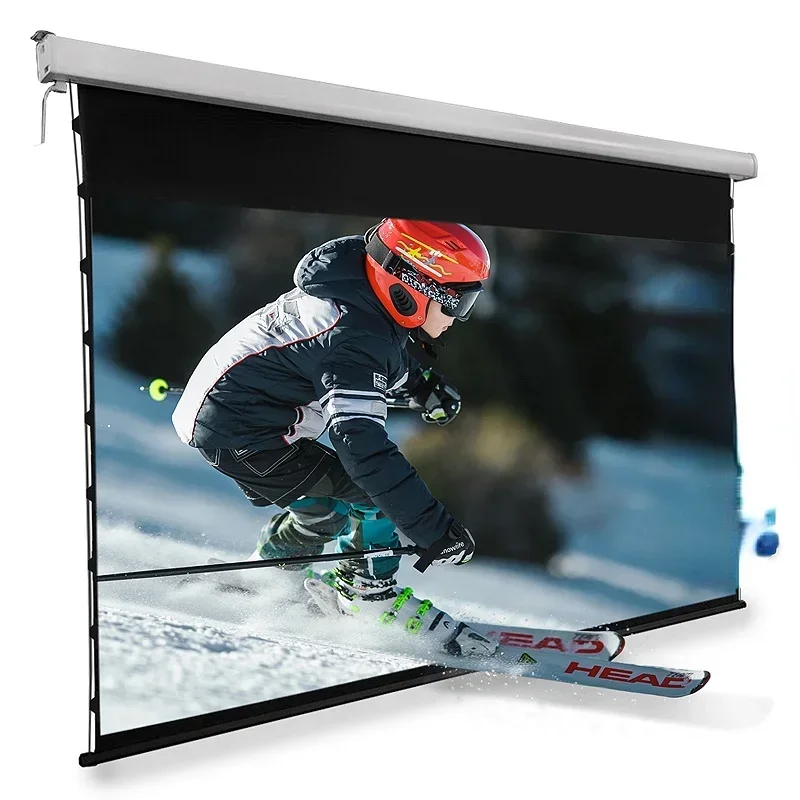 120inch electric Tab tension projection projector screen  alr ceiling pull down motorized projection screen